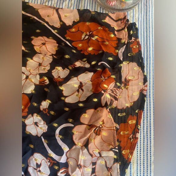 J. CREW COLLECTION MIXED PRINT TIE FRONT LUREX MAXI DRESS SZ SMALL - Picture 12 of 15